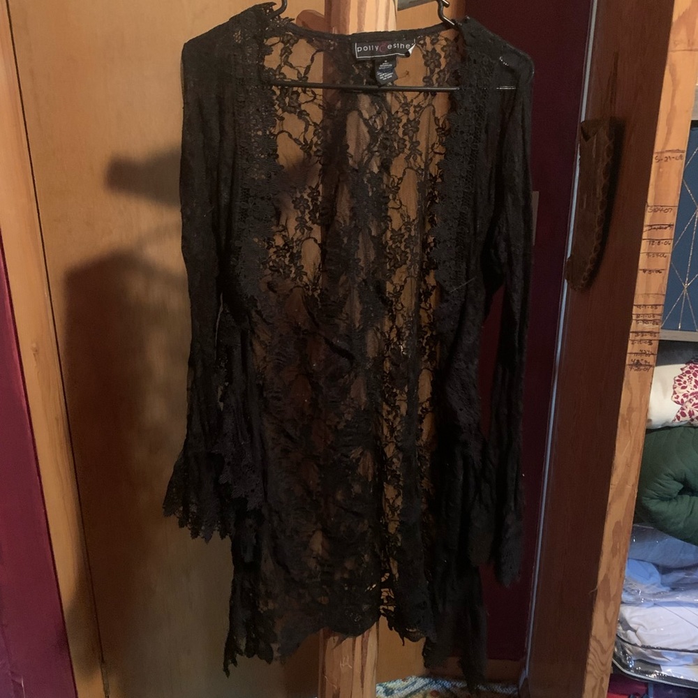 Lace duster with bell sleeves